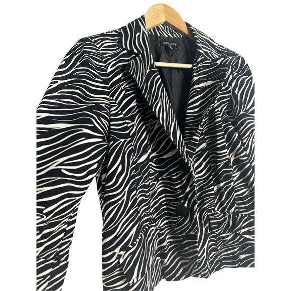 Notations Zebra Print Y2K Blazer lightweight jacket sz S - Picture 2 of 5
